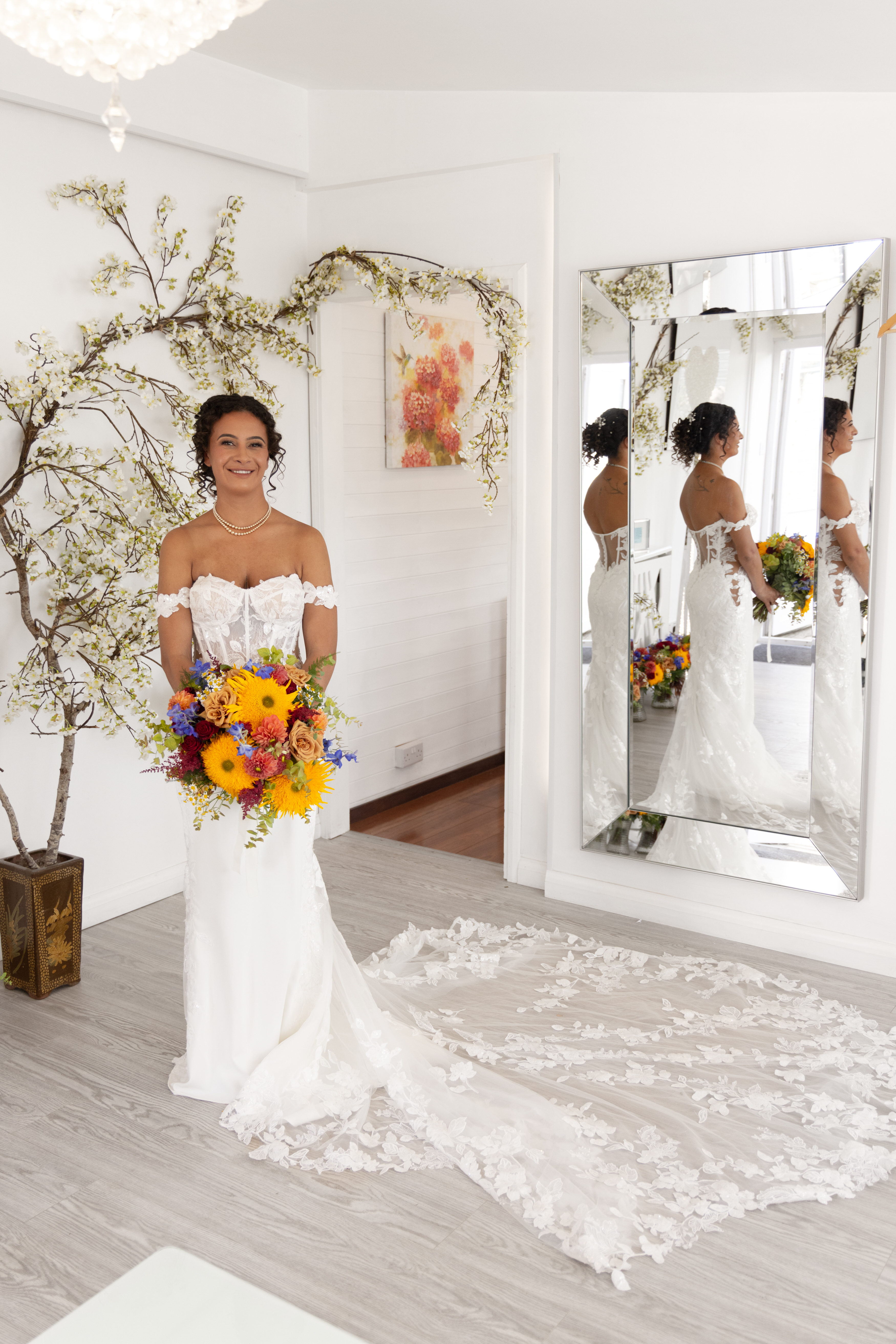 Ella the Bride in her wedding dress 
