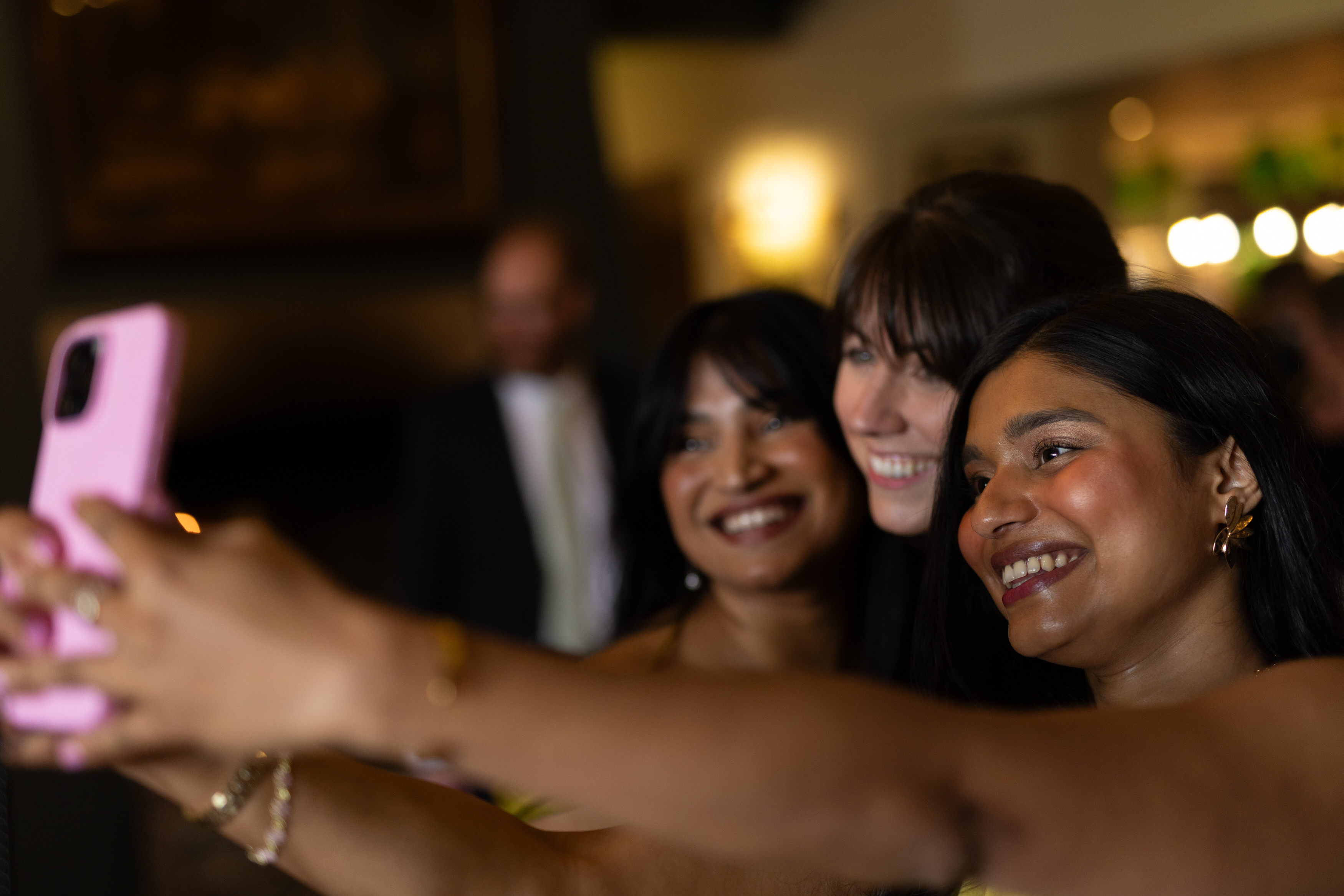 Wedding guests having fun 