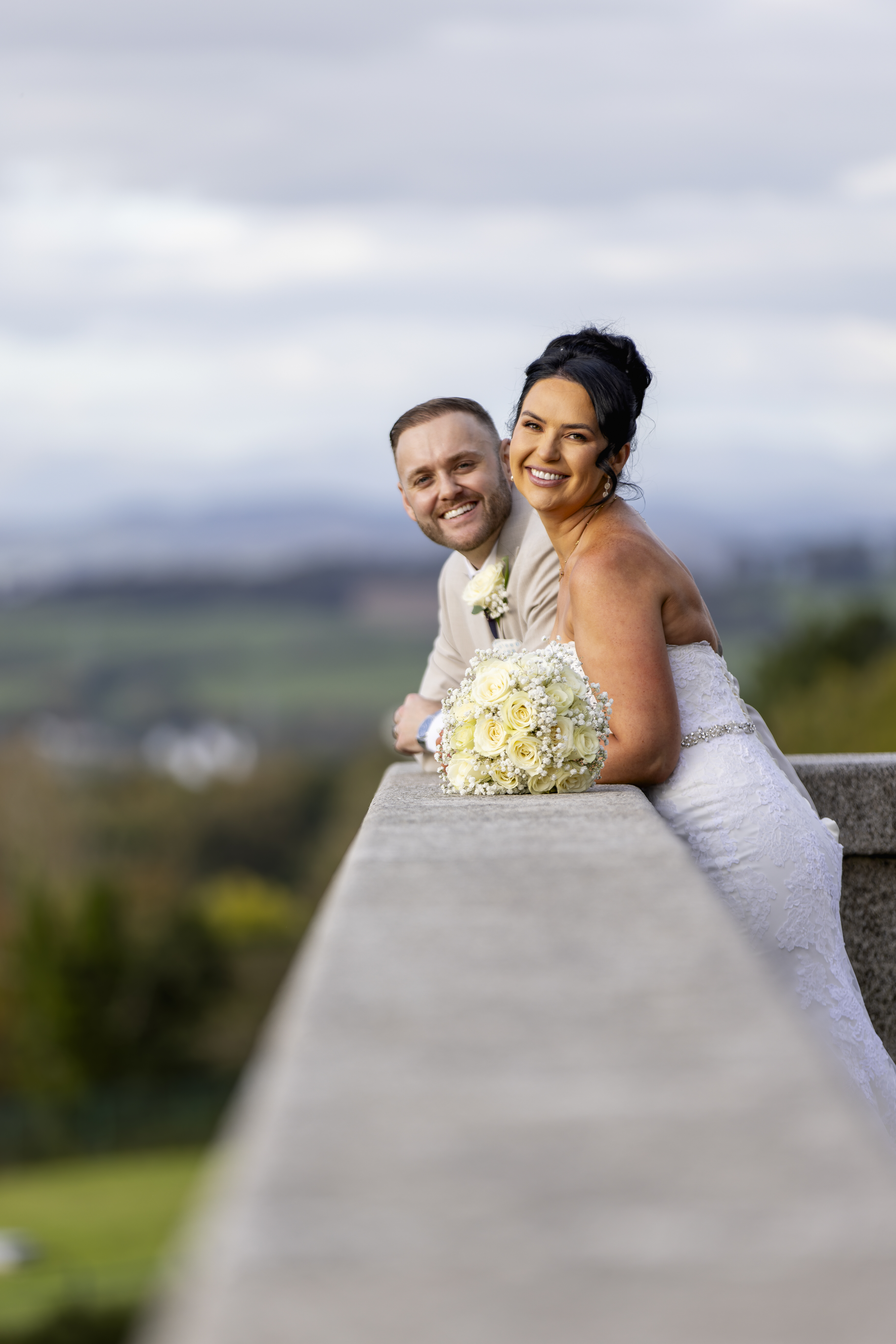 Valerie and Stefan enjoying the view from the balcony 