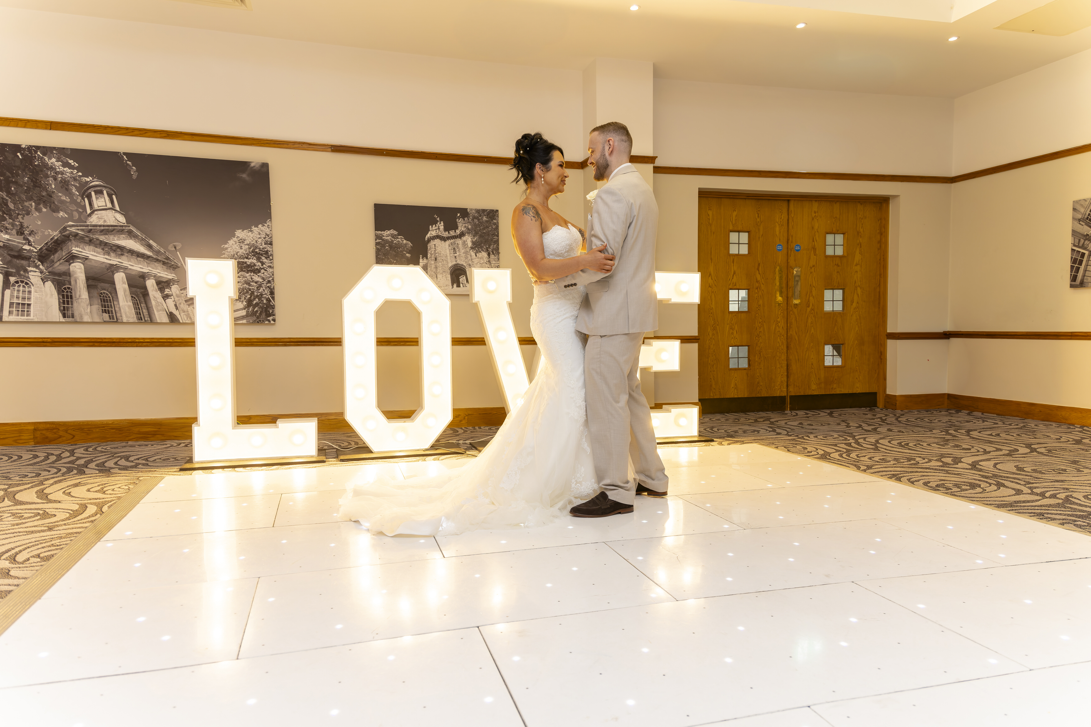 The bride and groom enjoy the first dance 